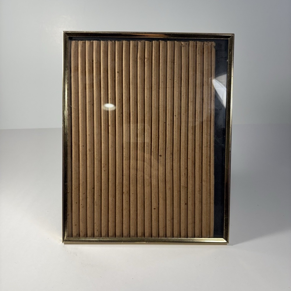 VTG NEW Gold Metal Picture Photo Frame Easel BACK 8x10" MCM HOLLYWOOD REGENCY